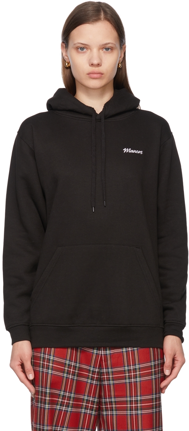 Manors Golf: Black Cotton & Polyester Hoodie | SSENSE Canada