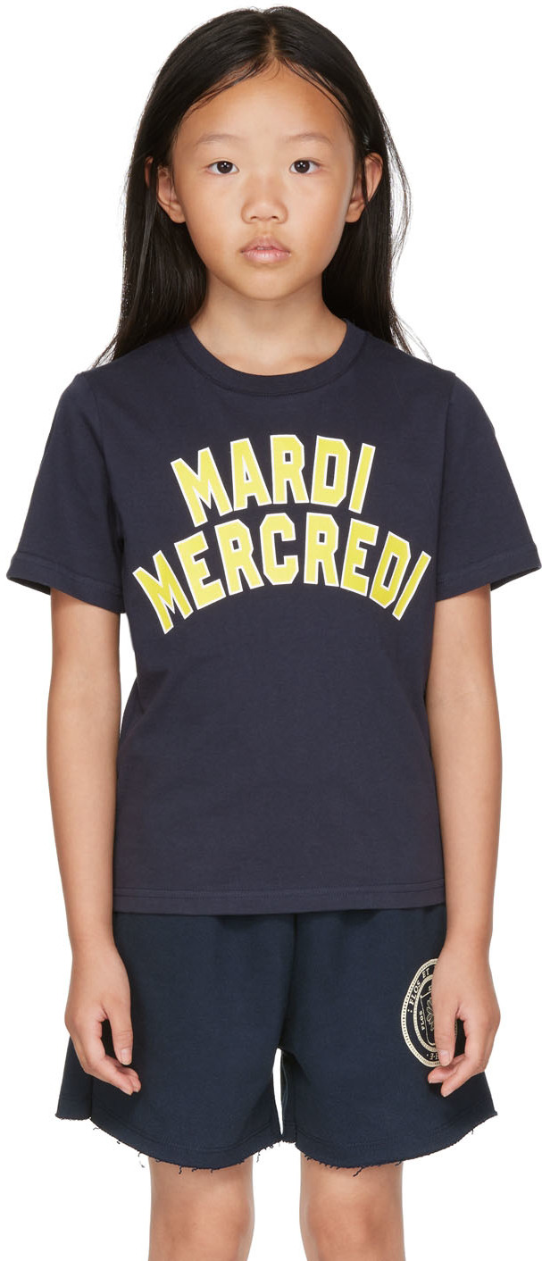 Mardi Mercredi Les Petits Kids Navy Sportif T-shirt