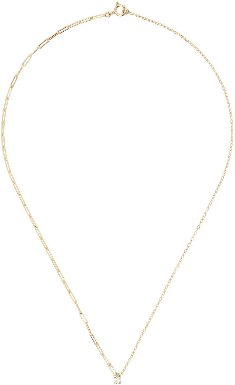 Yvonne Léon Gold Pear Diamond Necklace