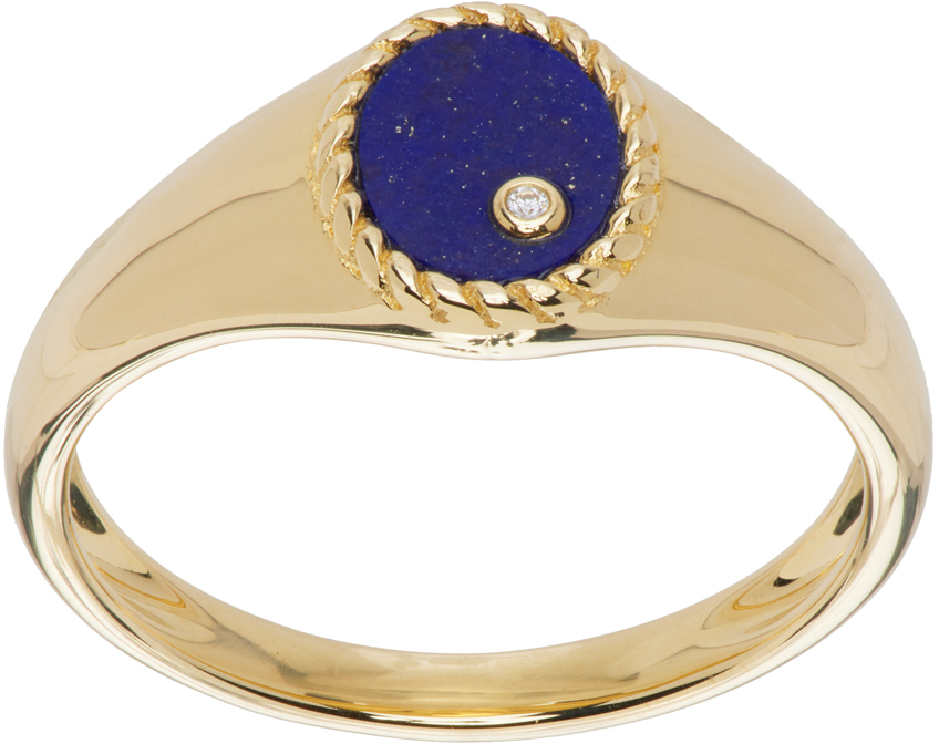 Ssense Donna Accessori Gioielli Anelli Gold Turquoise Cœur Signet Ring 