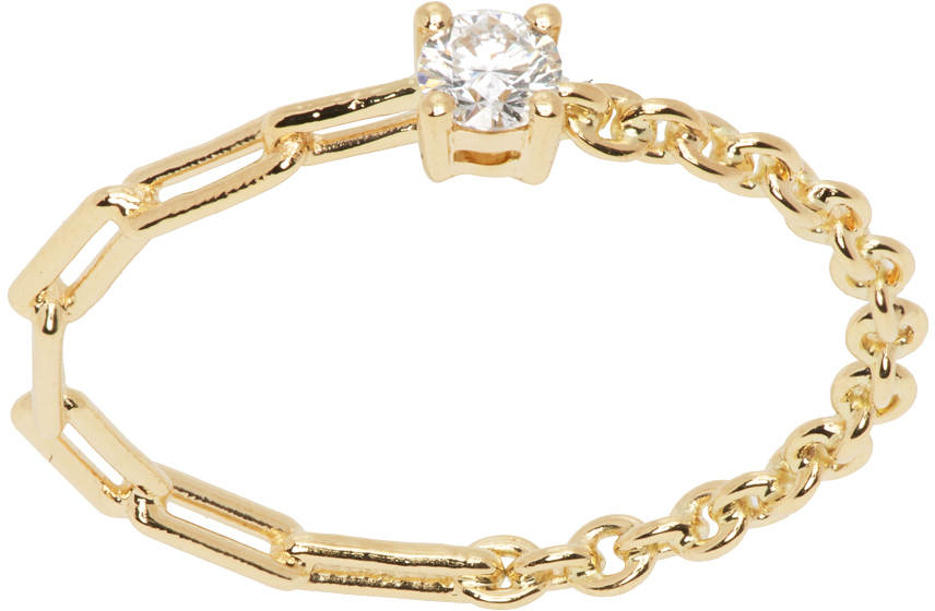Yvonne Léon Gold Solitaire Diamond Ring