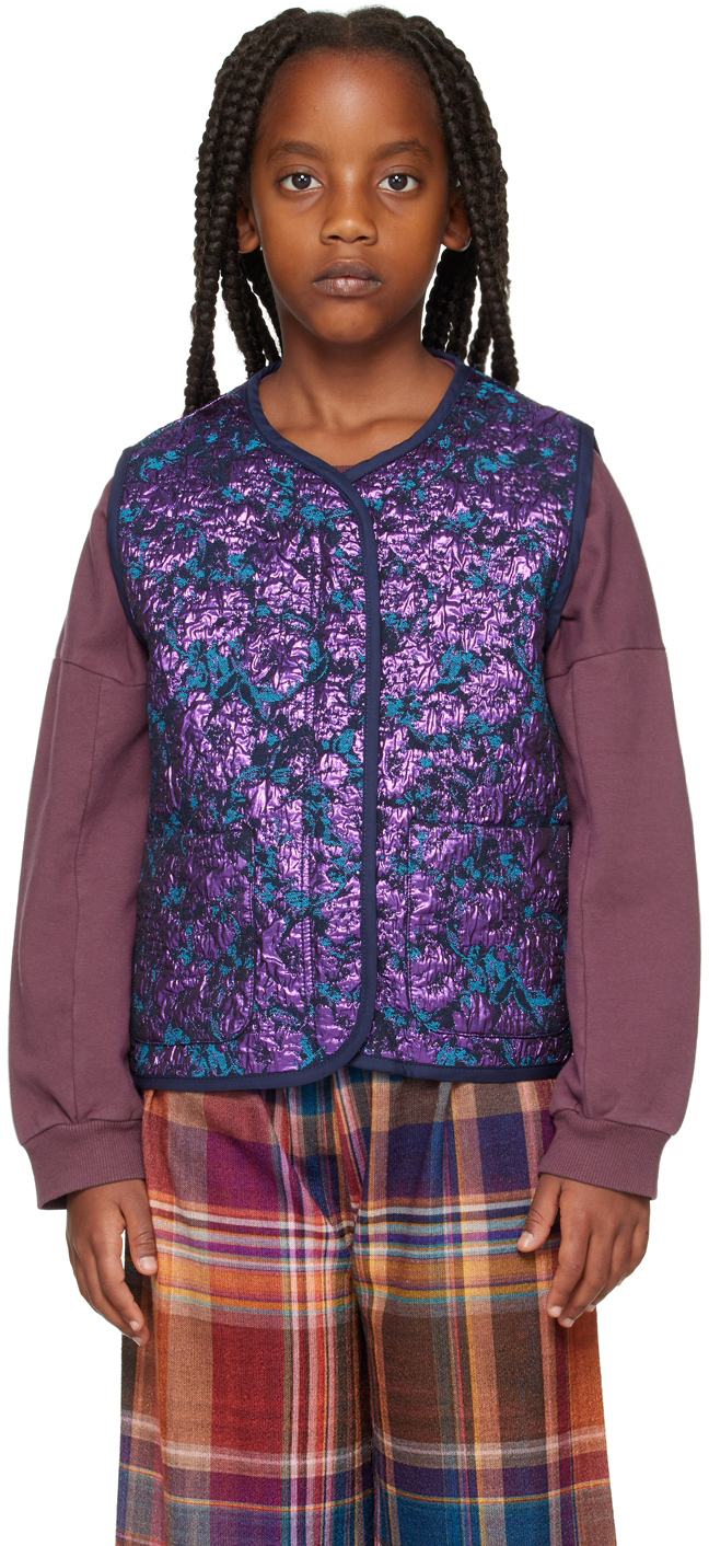 Daily Brat Kids Purple Glossy Jacquard Vest