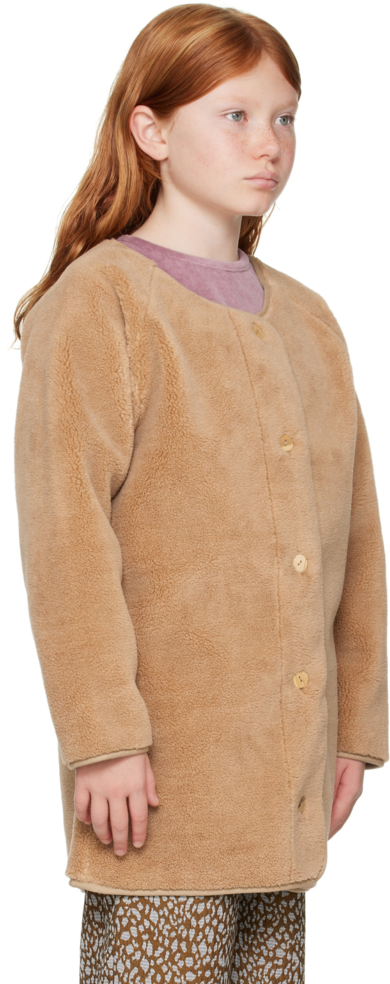 Shop Daily Brat Kids Brown Oversized Bomber Jacket In Camel