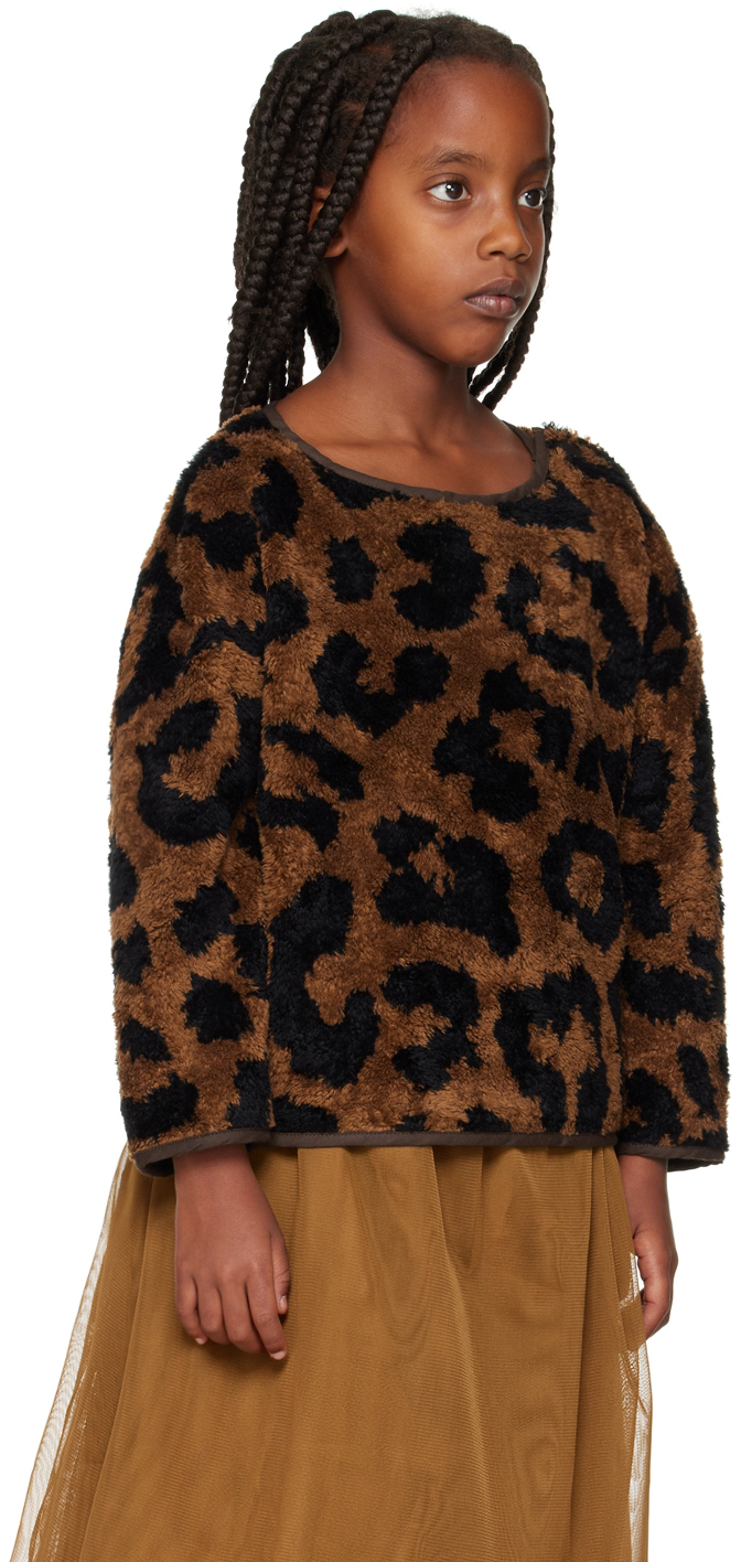 DAILY BRAT KIDS BROWN LEOPARD SWEATSHIRT