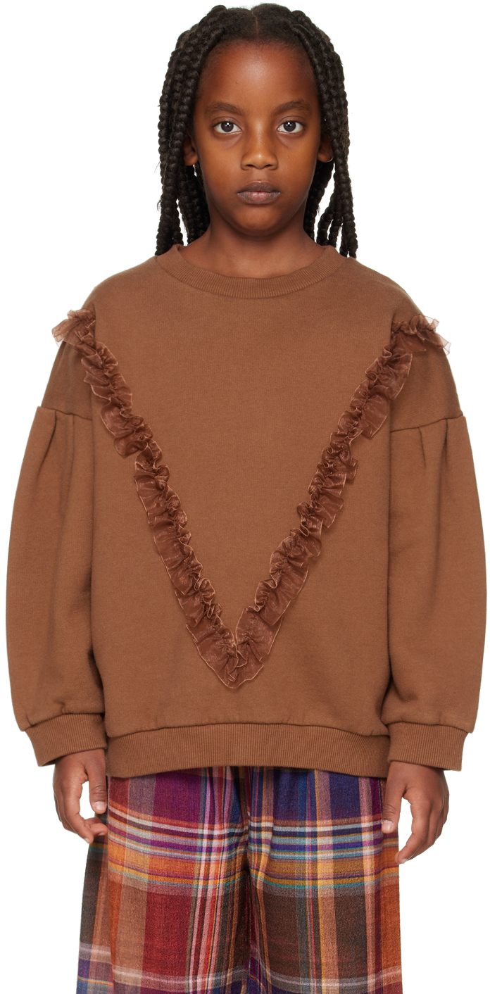 Daily Brat Kids Brown Frizzle Sweatshirt In Hickory Brown