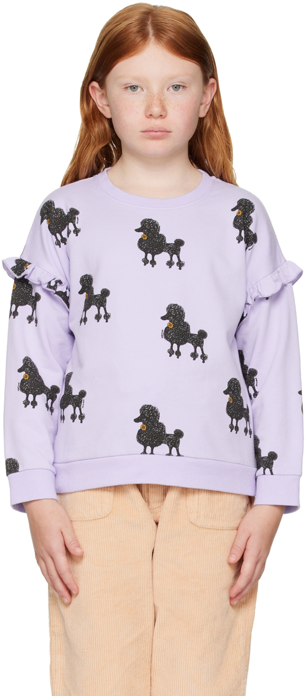 Daily Brat Kids Purple Poodle Sweatshirt In Lavender