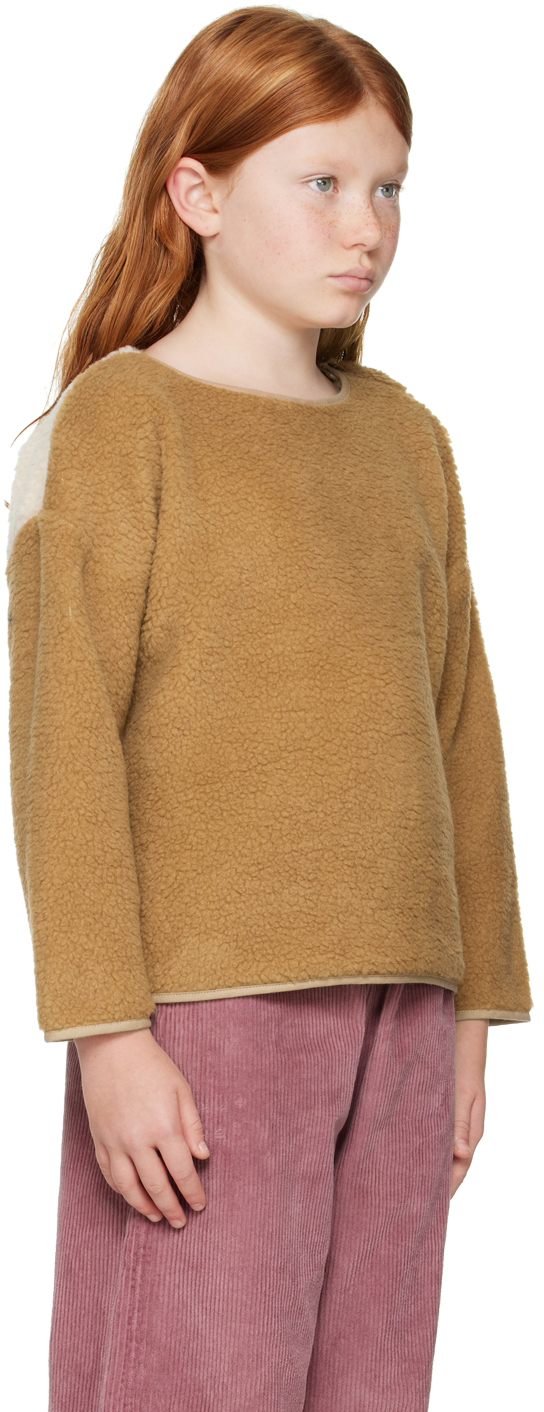 DAILY BRAT KIDS BROWN & OFF-WHITE COLOR BLOCK SWEATER