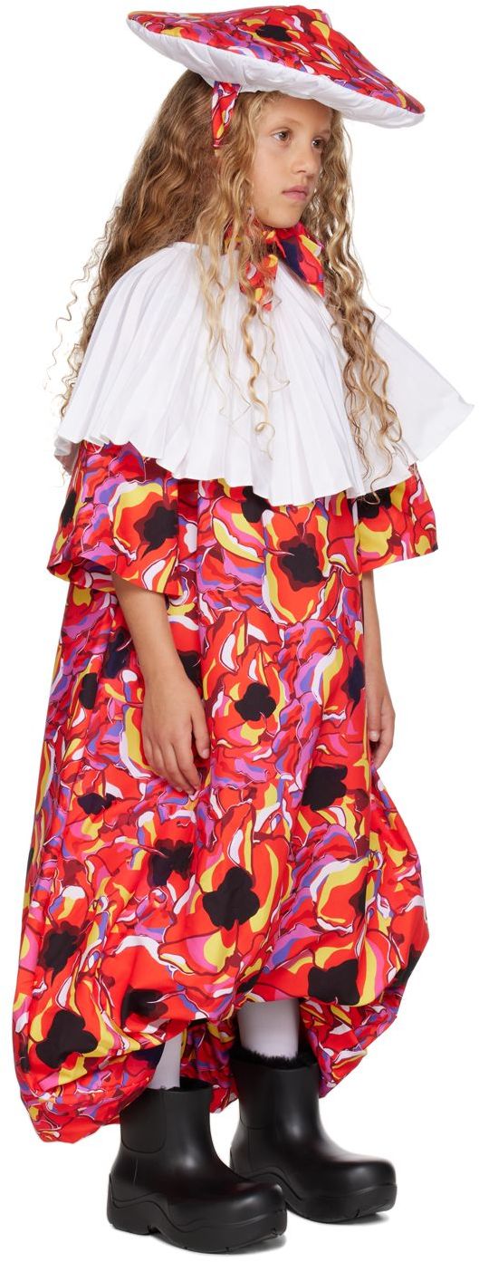 Shop Kika Vargas Ssense Exclusive Kids Multicolor 'the Shiitake' Dress & Hat Set In White