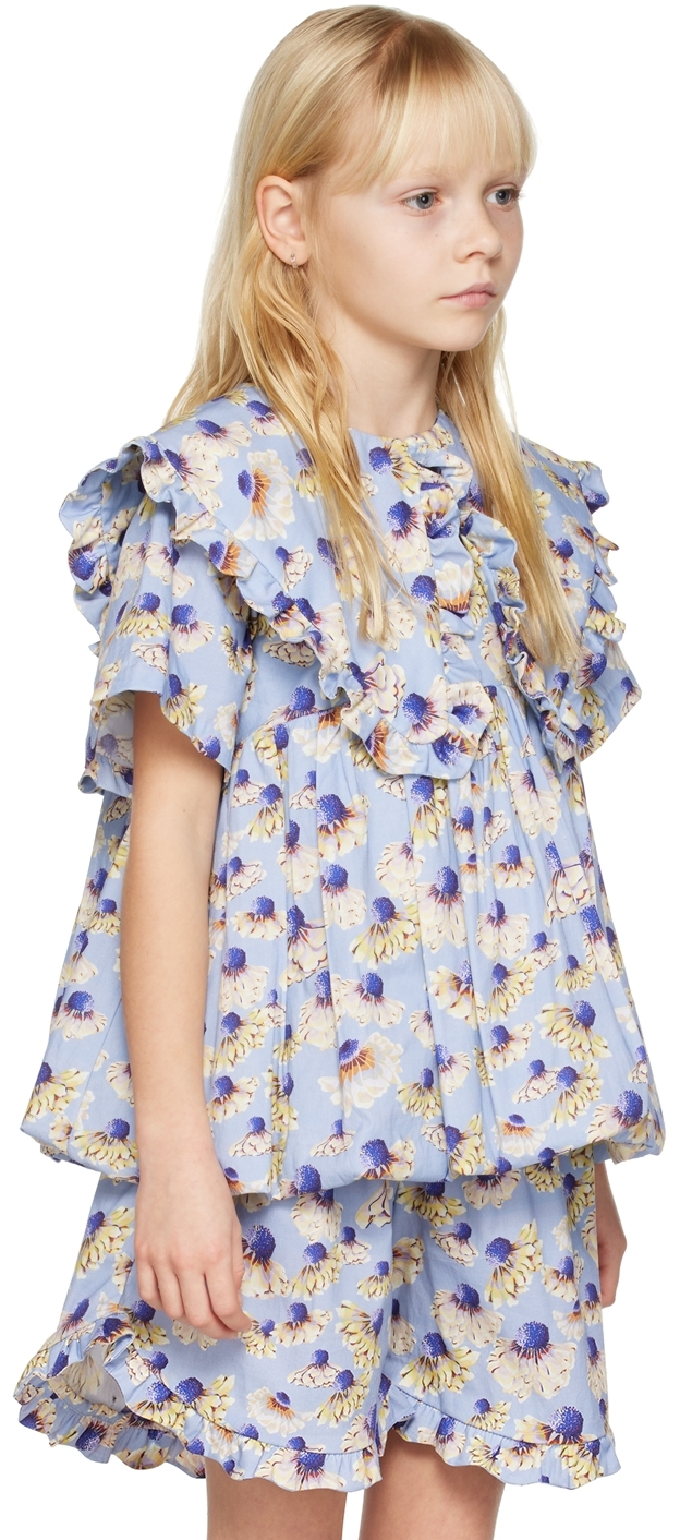 Shop Kika Vargas Ssense Exclusive Kids Blue Lauri Top In Blue Daises