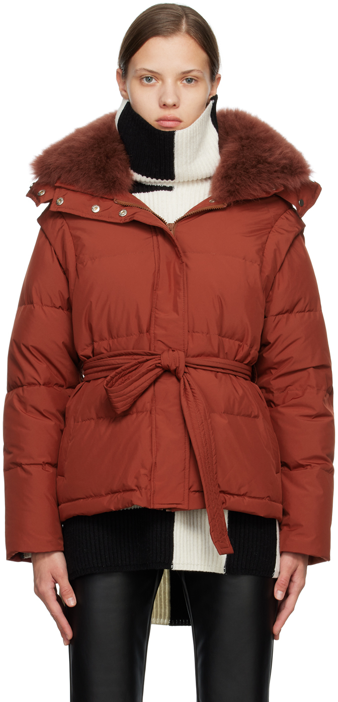 Misbruik mesh cafe Red Quilted Down Jacket by Yves Salomon on Sale