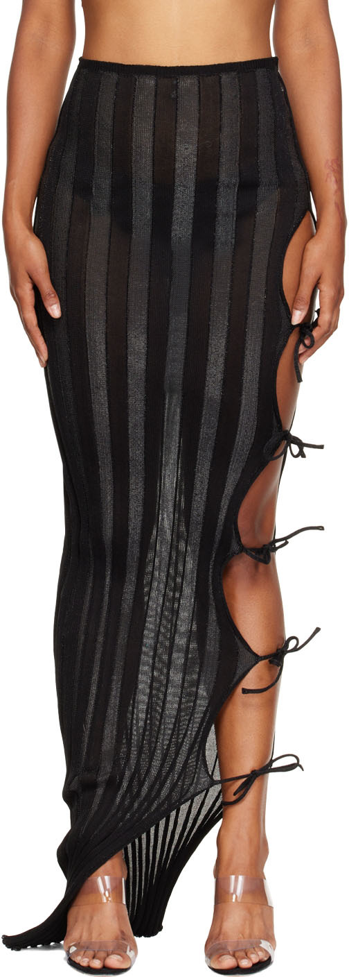Black Katrine String Maxi Skirt