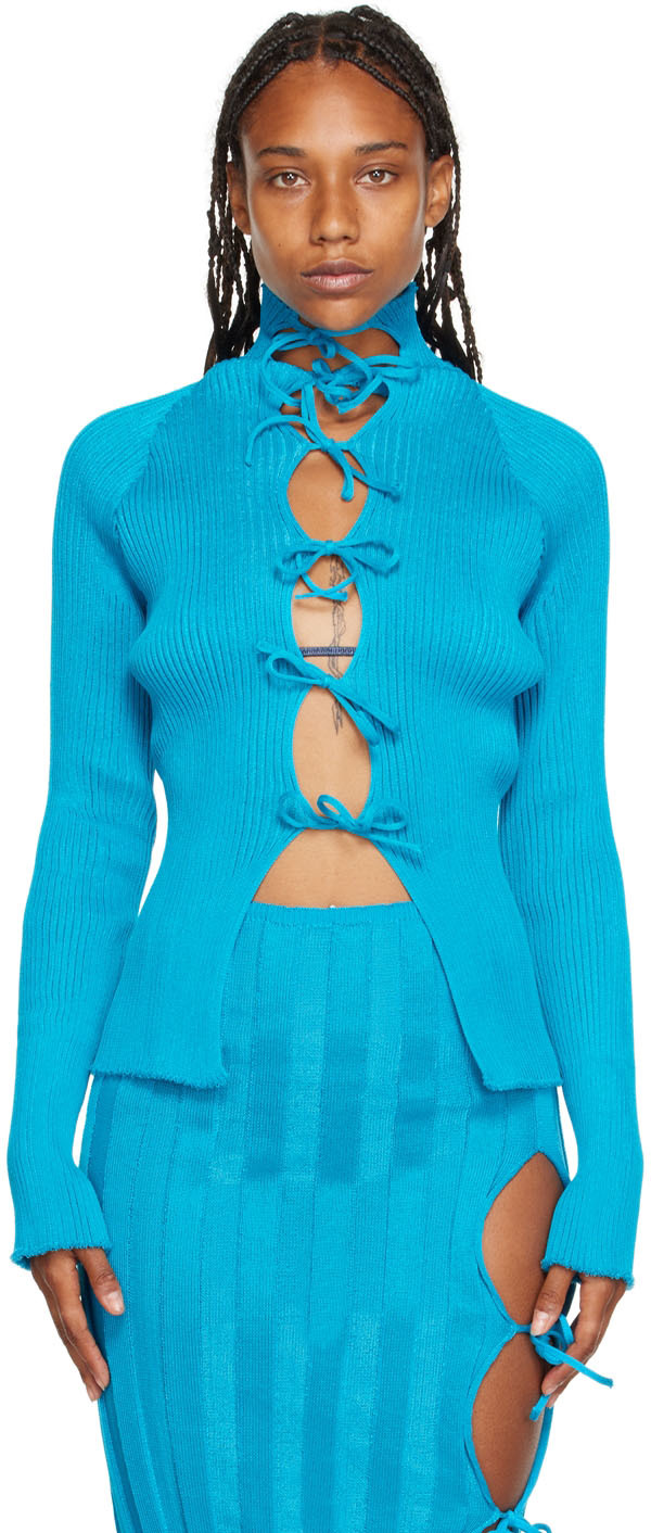 SSENSE Exclusive Blue Emma Cardigan by A. ROEGE HOVE on Sale