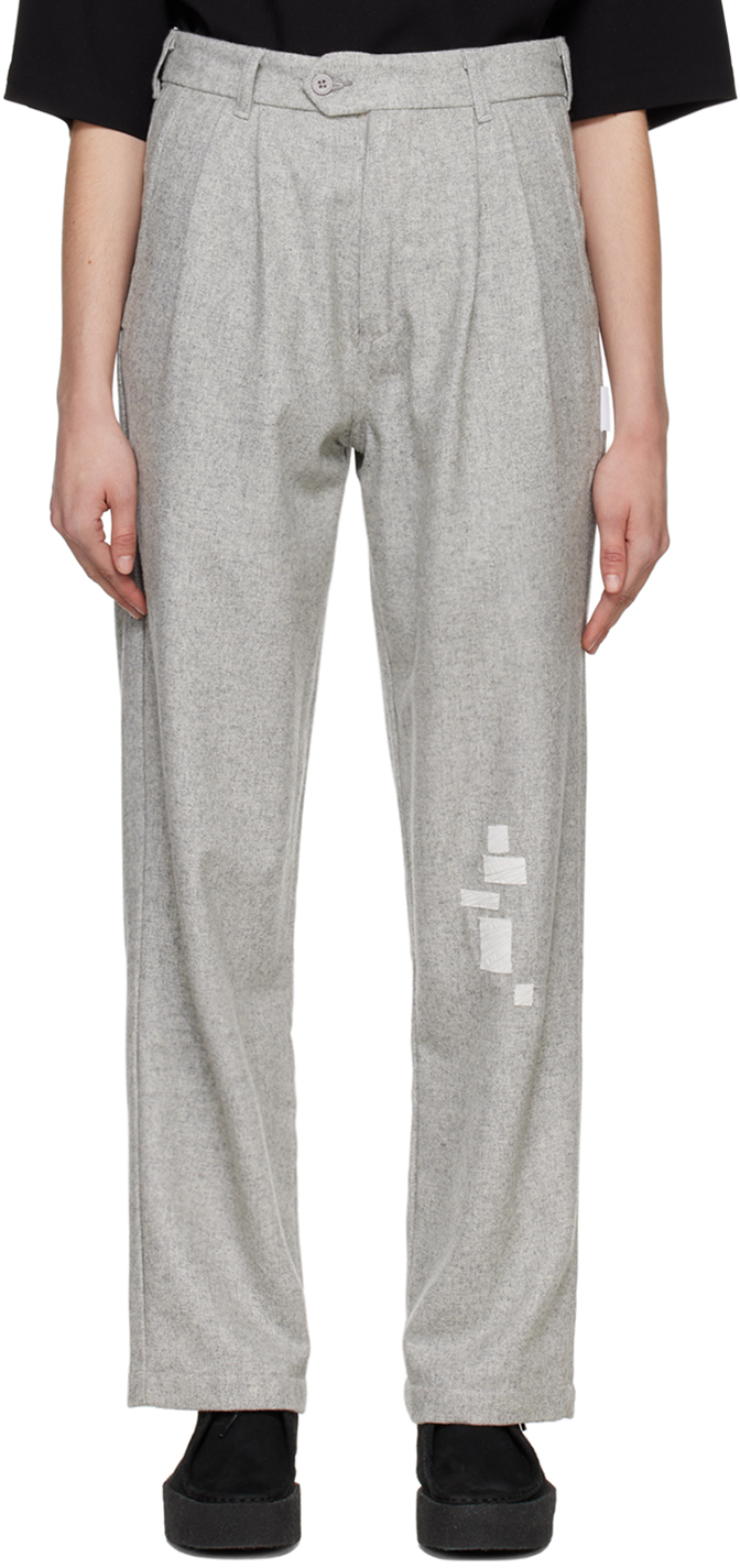 Saintwoods Gray Patch Trousers In Grey