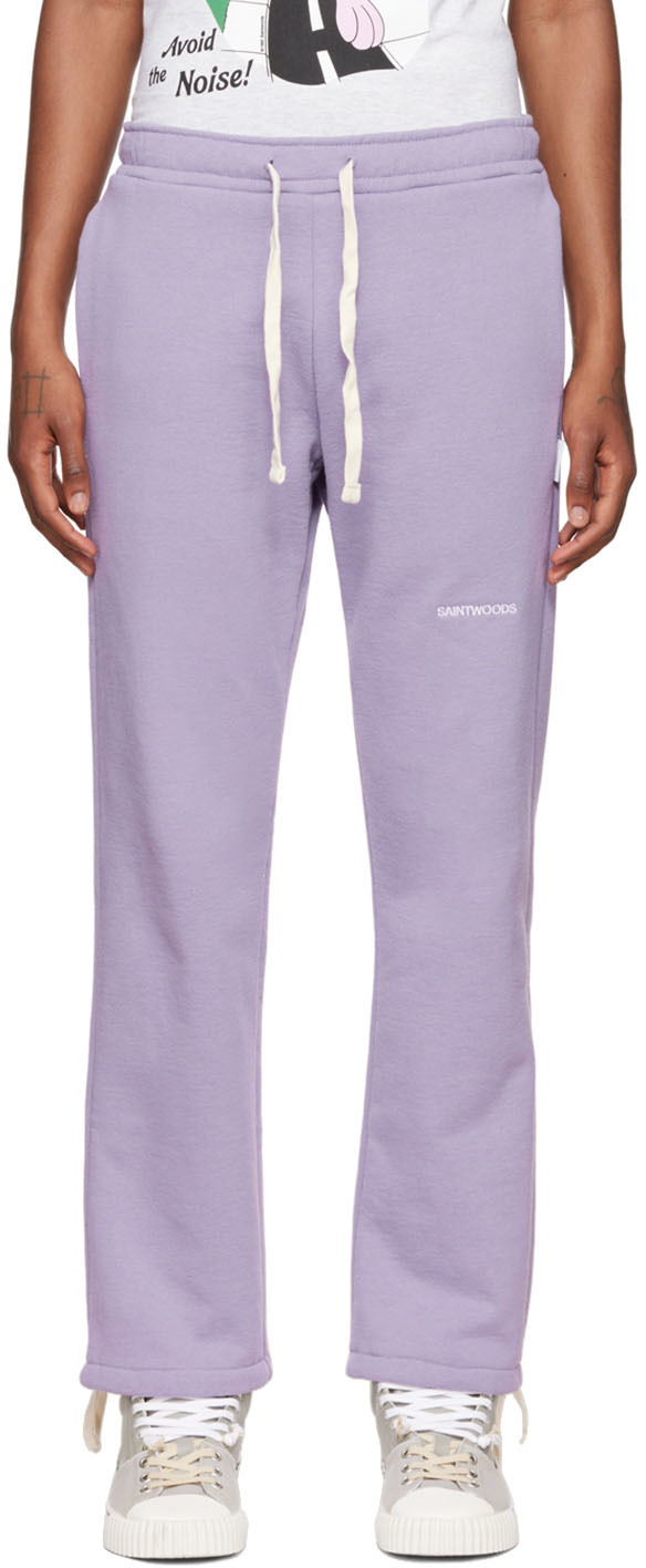 SSENSE Men Clothing Loungewear Sweats Purple Embroidered Lounge Pants 