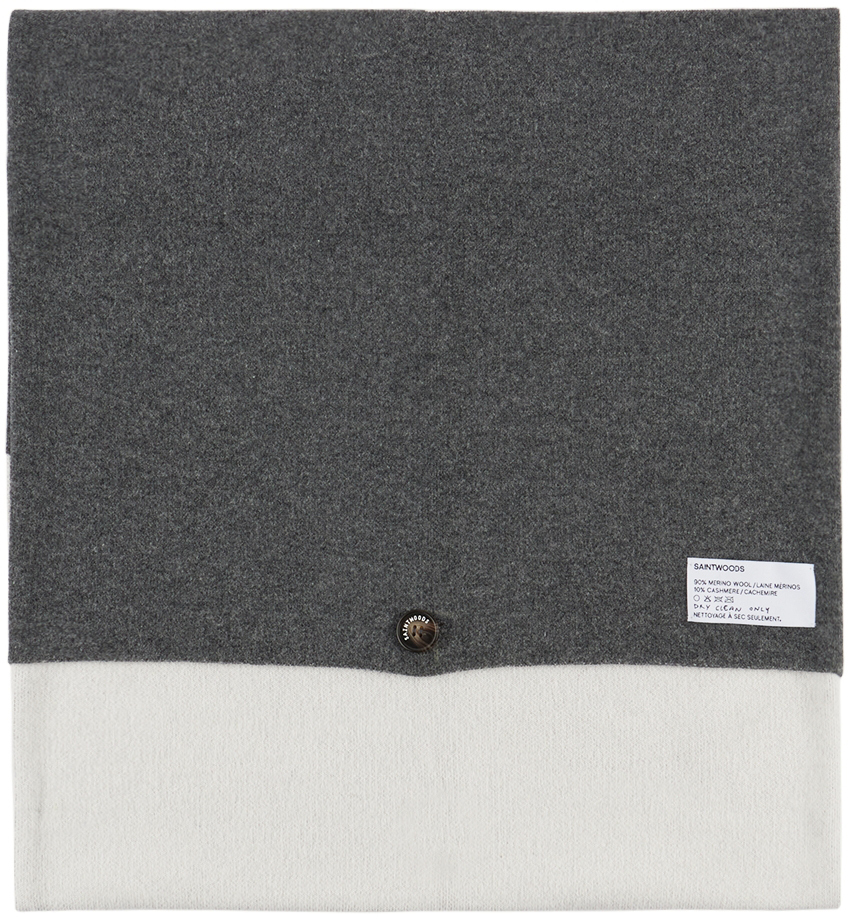 SAINTWOODS SSENSE EXCLUSIVE GRAY & OFF-WHITE CUSHION COVER