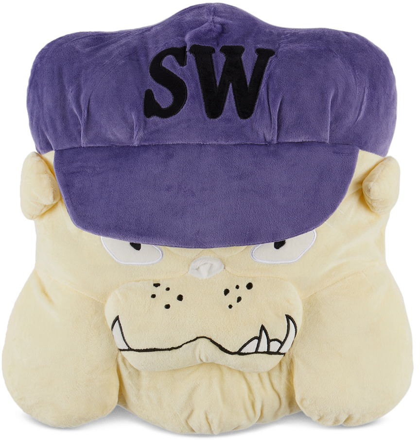 Saintwoods Ssense Exclusive Off-white & Purple Dog Cushion In N/a