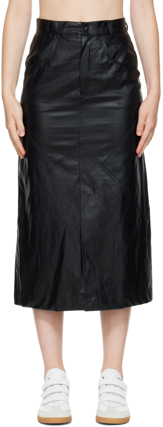 Isabel Marant Etoile Black Cecilia Midi Skirt