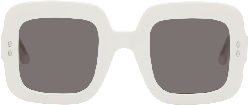 Isabel Marant White Macy Squared Sunglasses