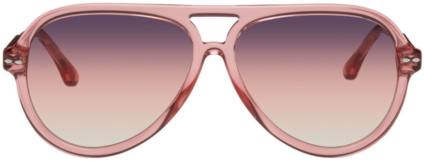 Isabel Marant Pink Acetate Aviator Sunglasses