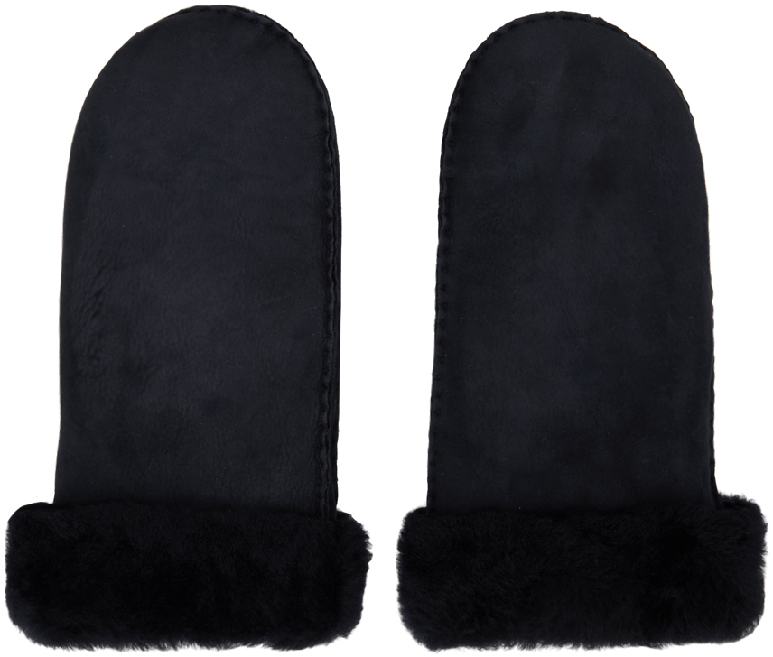 Black Shearling Mittens SSENSE Women Accessories Gloves 