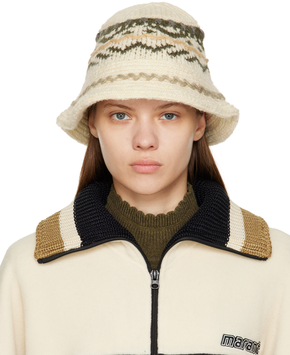 Isabel Marant Beige Galvin Hat In Kaec Khaki/ecru