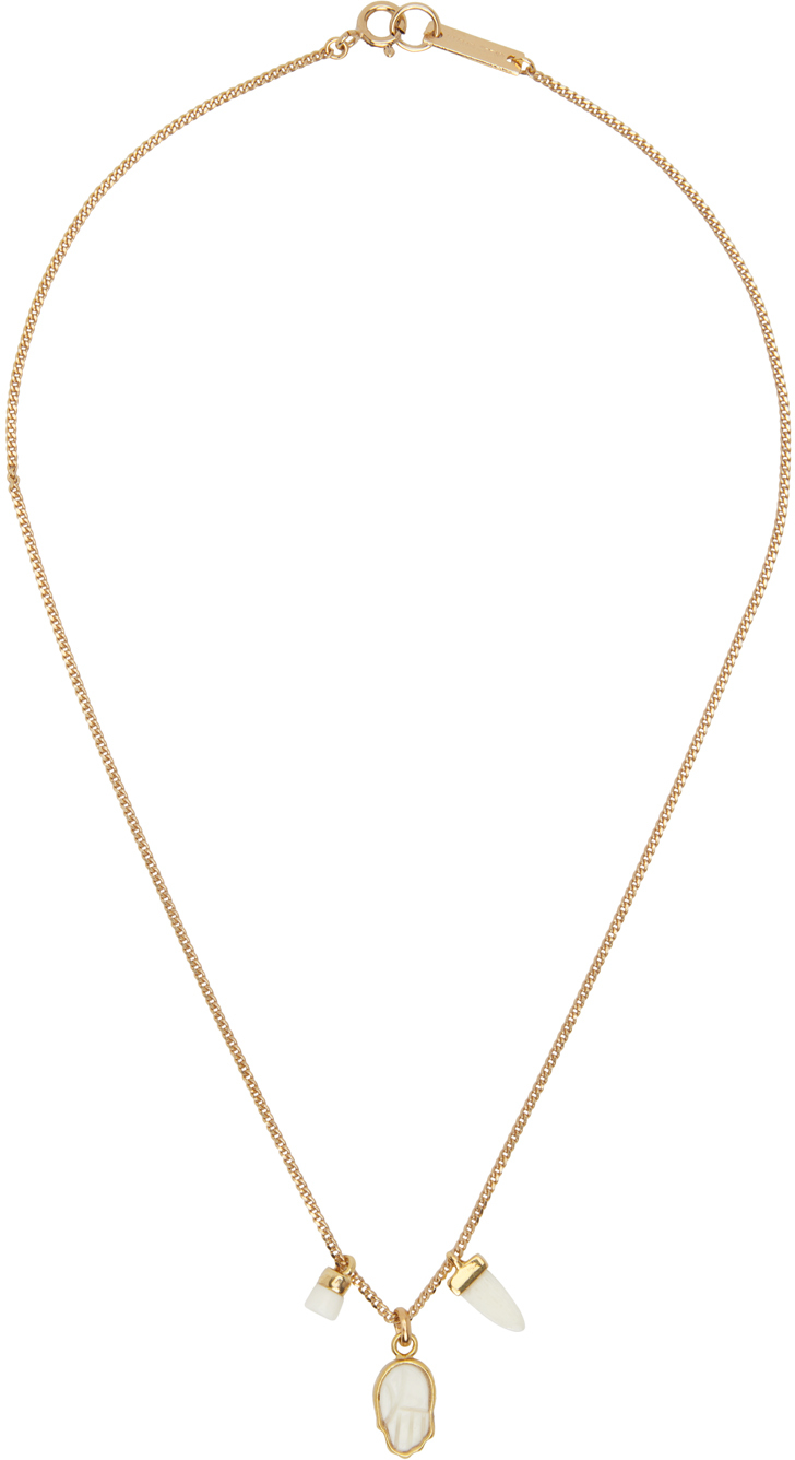 Isabel Marant Gold It's All Right Necklace In 23ec Ecru