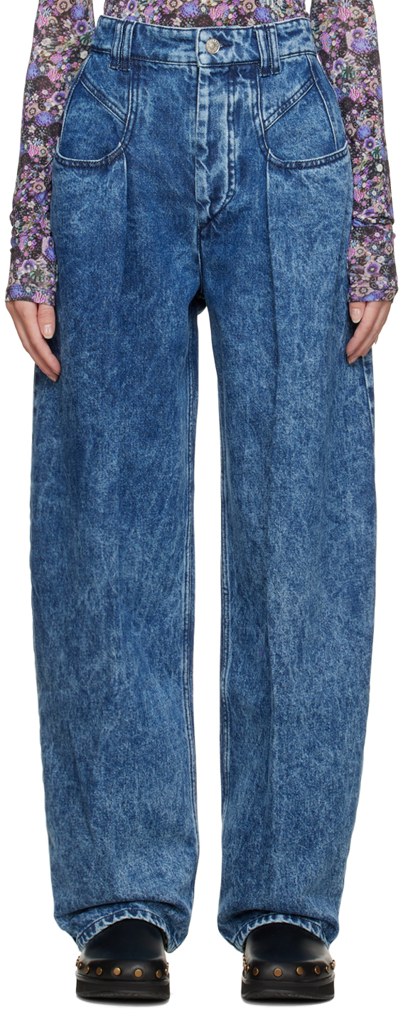 Isabel Marant Blue Vetea Wide Leg Jeans
