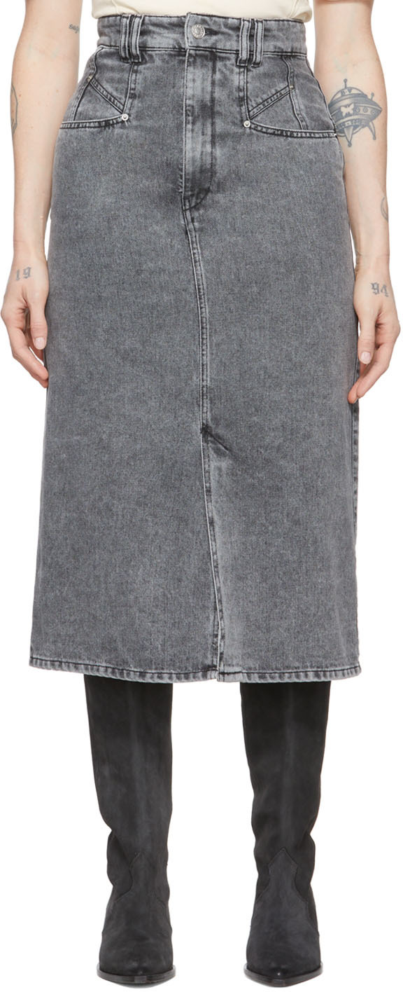 Isabel Marant Gray Dipoma Midi Skirt