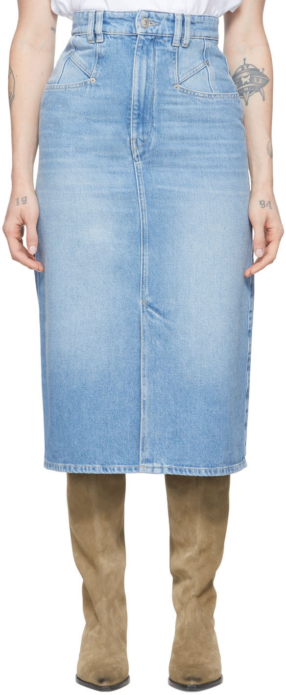 Isabel Marant Blue Dipoma Midi Skirt