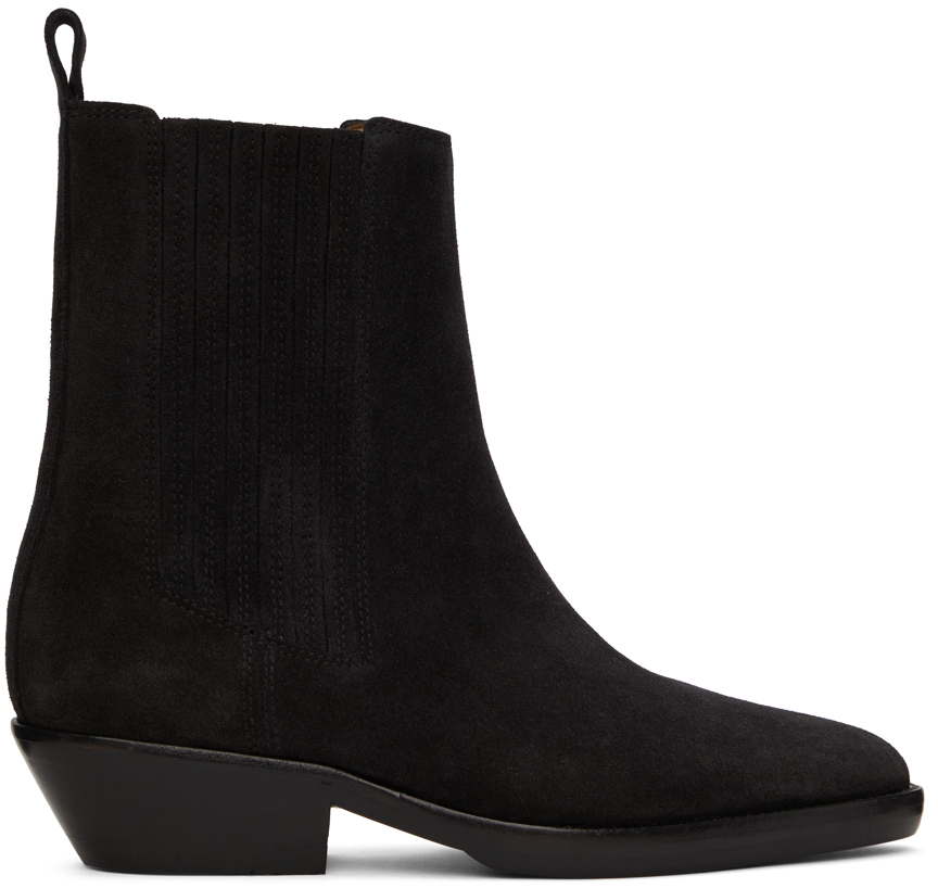 Isabel Marant Donatee Leather Ankle Boots in Black