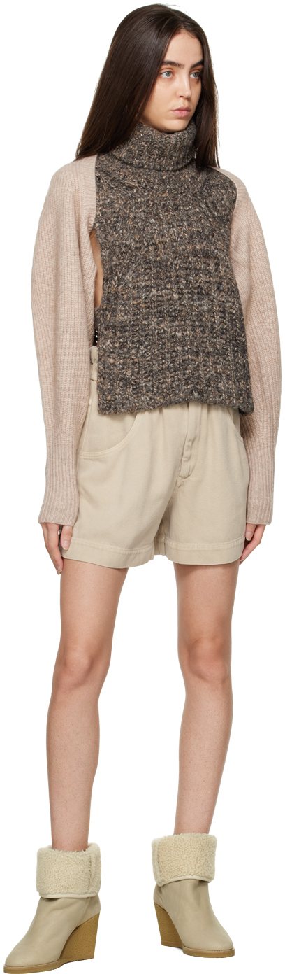 Isabel Marant Totam Shearling-trimmed Suede Ankle Boots In 90be Beige