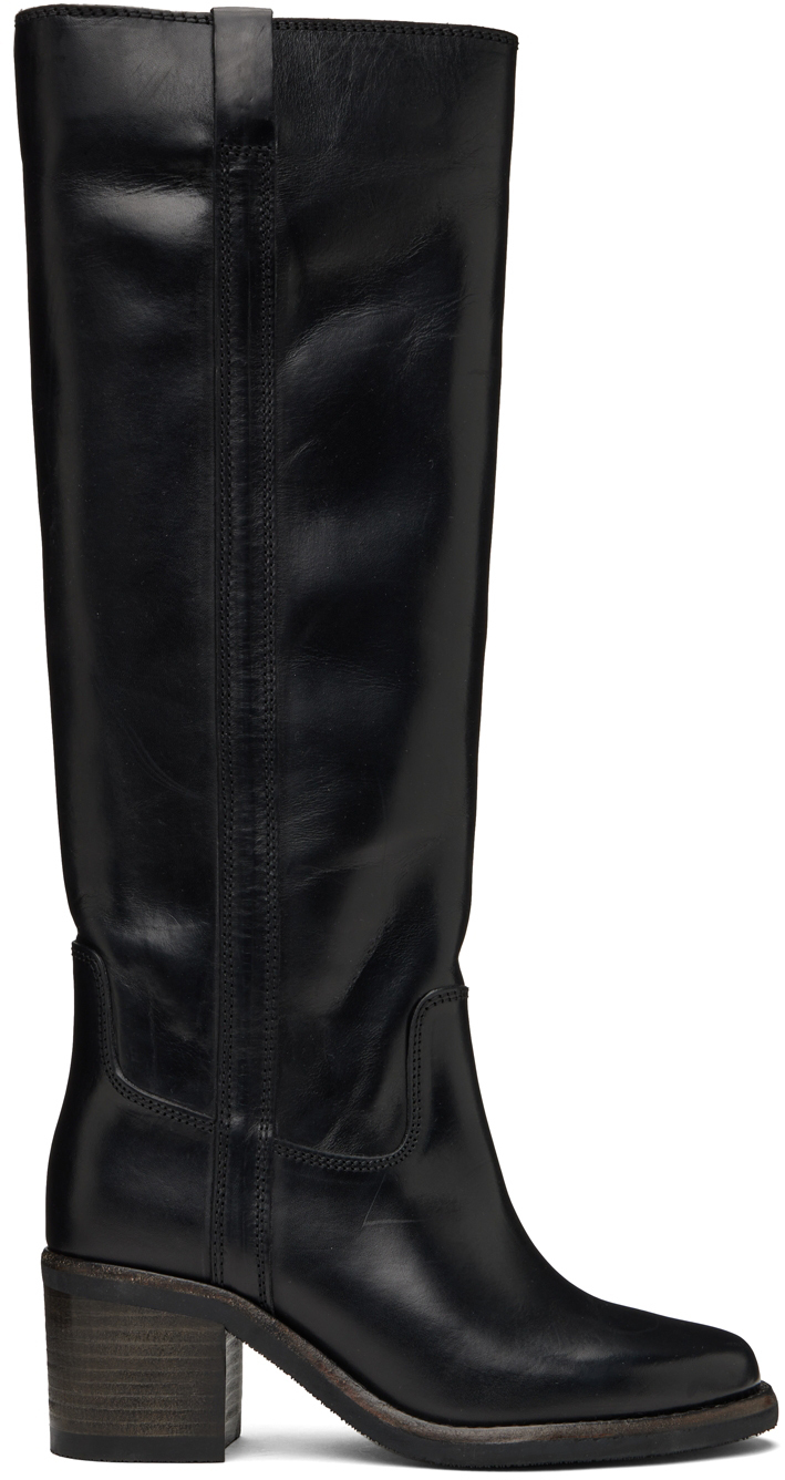 Isabel Marant: Black Shiny Tall Boots | SSENSE