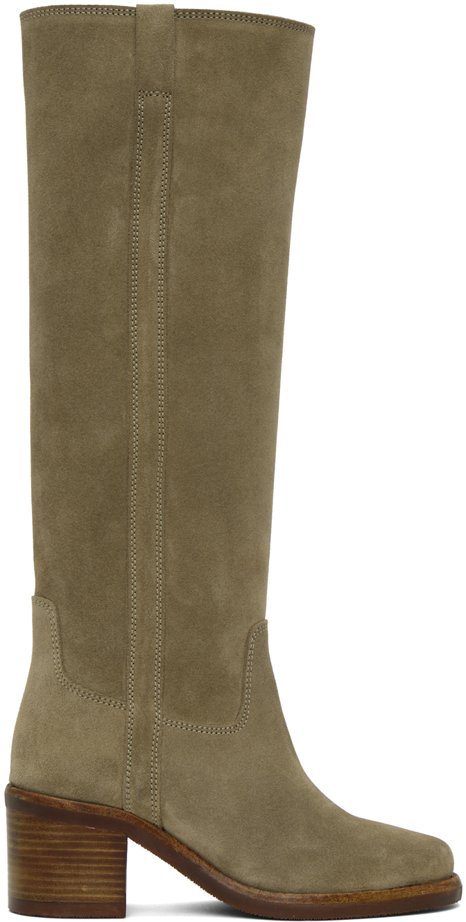 Isabel Marant Taupe Seenia Tall Boots In 50ta Taupe