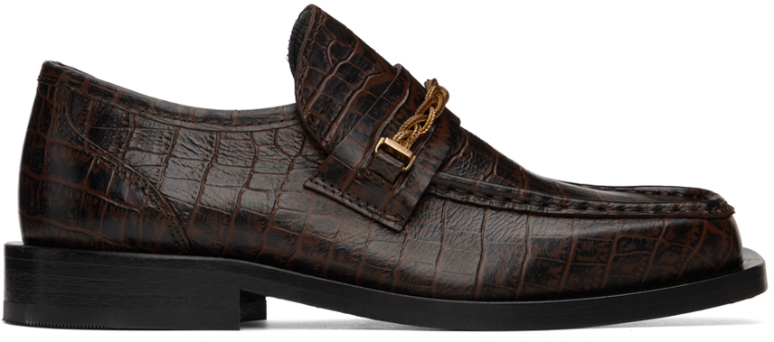 Ernest W. Baker Brown Braided Chain Loafers