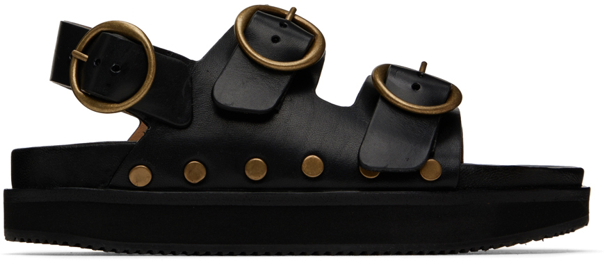 Black Studded Ophie Sandals SSENSE Women Shoes Sandals 