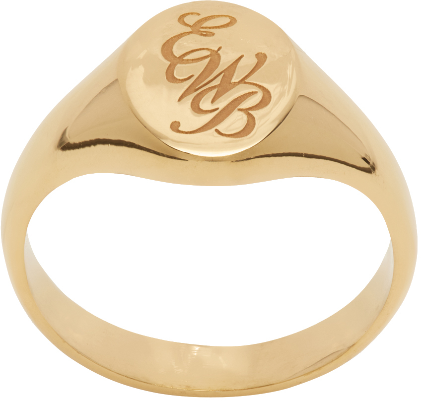 Green & Gold Seal Ring Ssense Uomo Accessori Gioielli Anelli 