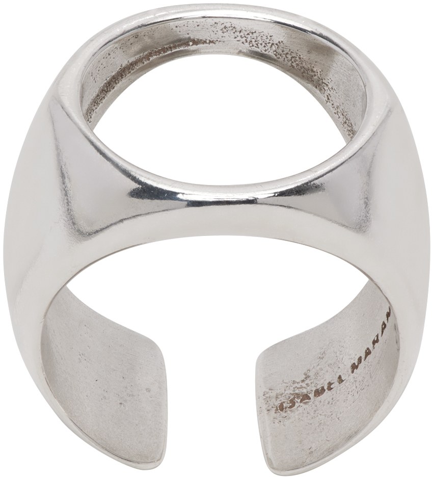 Ssense Uomo Accessori Gioielli Anelli Silver Monogram Ring 
