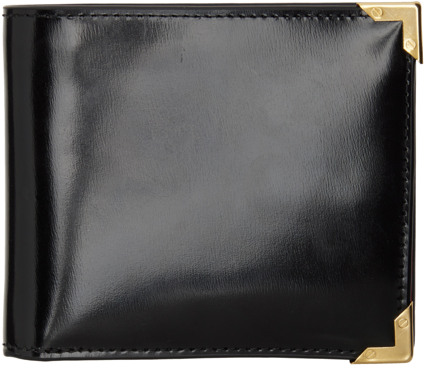 Ernest W. Baker Black Patent Leather Gold Edge Wallet