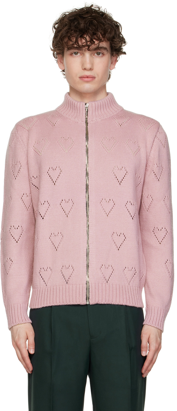 Ernest W. Baker SSENSE Exclusive Pink Hearts Sweater