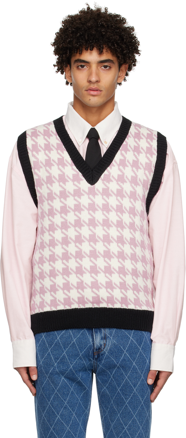 Ernest W. Baker Pink & White V-Neck vest
