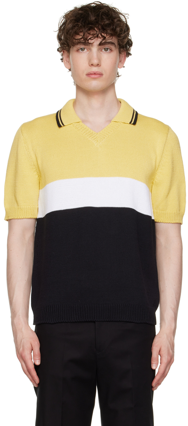 Ernest W. Baker Ssense Exclusive Yellow Colorblock Polo In Light Yello