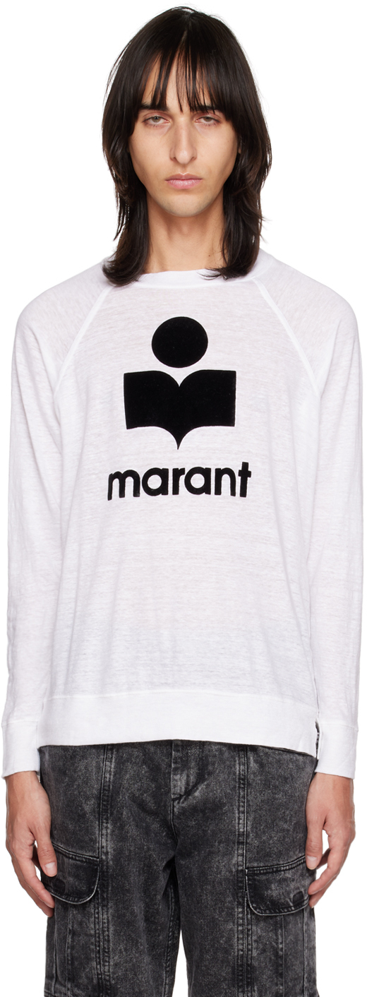 ISABEL MARANT WHITE KIEFFER LONG SLEEVE T-SHIRT