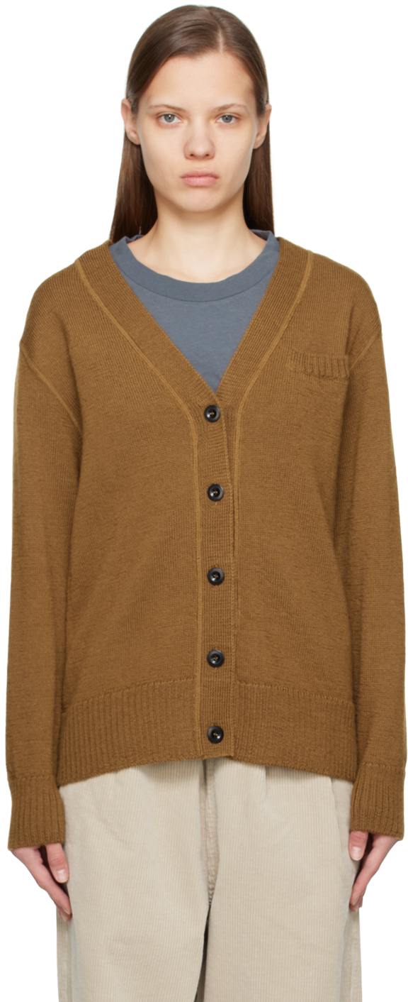 Margaret Howell Knitted Cardigan In Brown