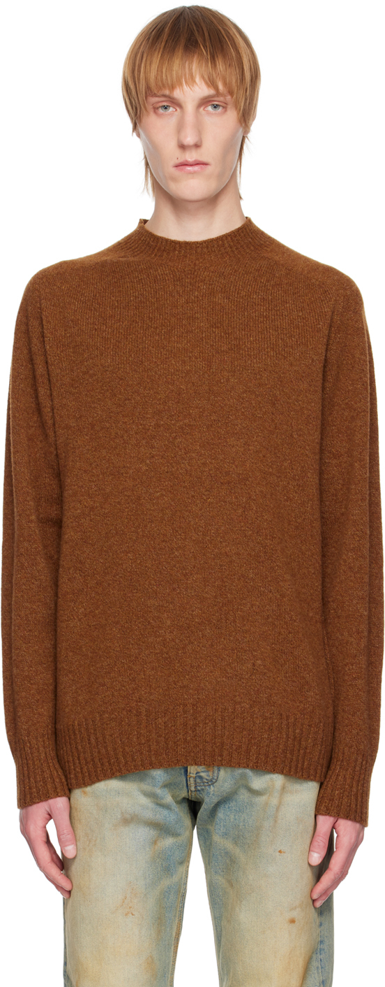 Margaret Howell Brown Seamless Sweater In Tobacco