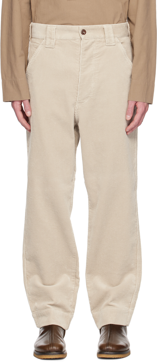 Mhl By Margaret Howell Off-white Dropped Pocket Trousers In Off White