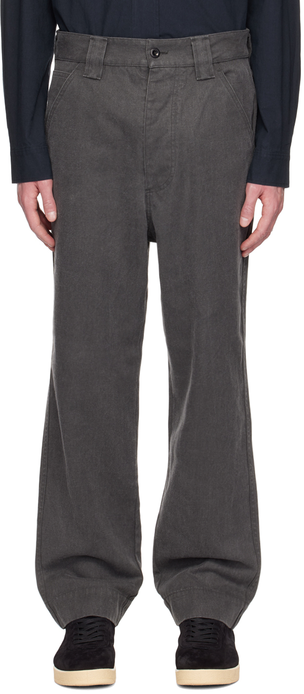 MHL by Margaret Howell: Gray Five-Pocket Trousers | SSENSE