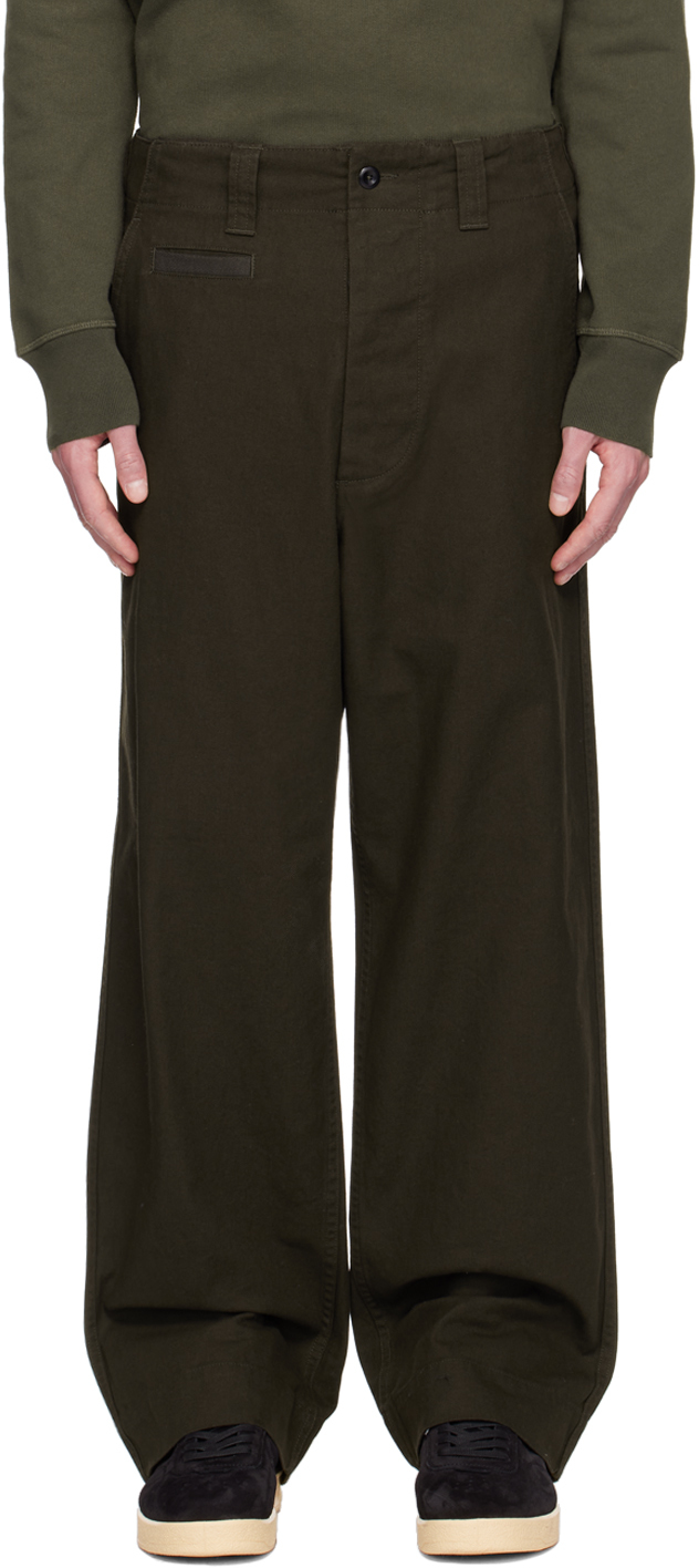 Mhl By Margaret Howell Brown Straight-leg Trousers In Cedar