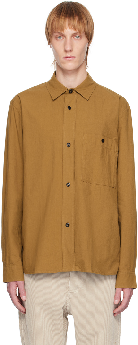 Mhl By Margaret Howell Tan Brushed Shirt In Tobacco
