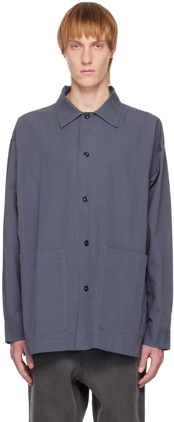 Mhl By Margaret Howell Blue Chore Shirt In Unifrm Blue