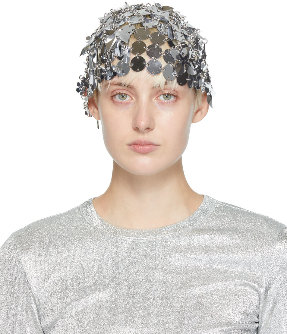 Paco Rabanne Silver Graphic Hat
